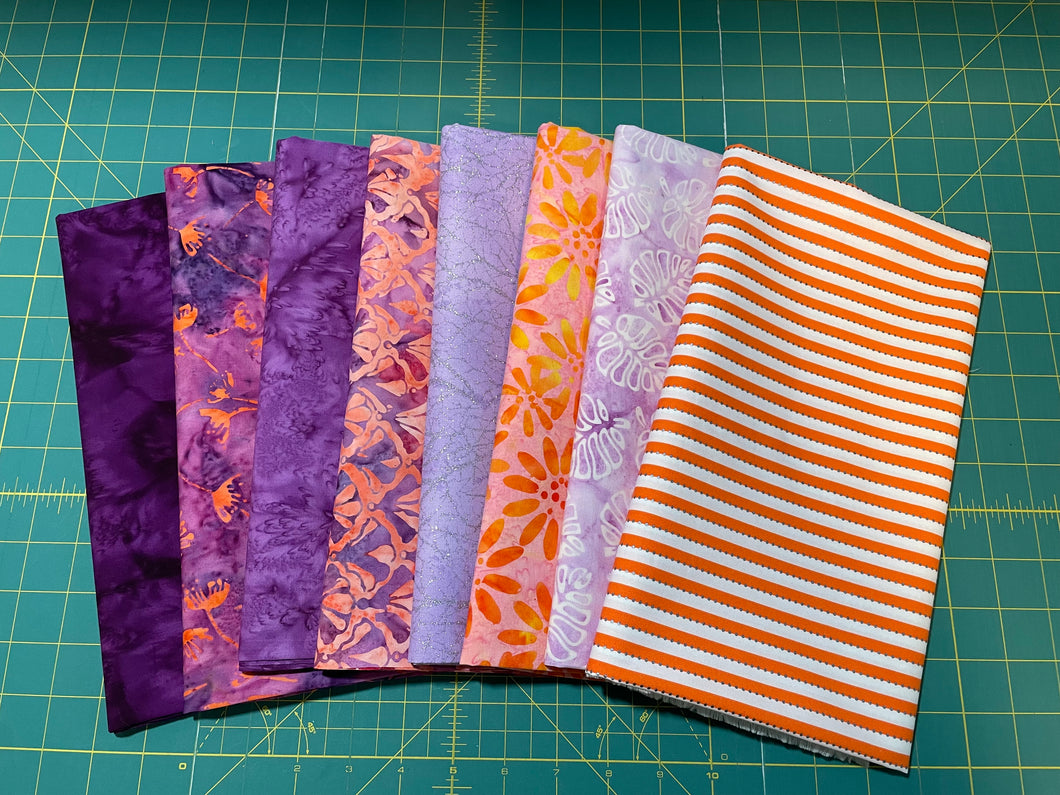 Purple and Orange Half Metre Cuts